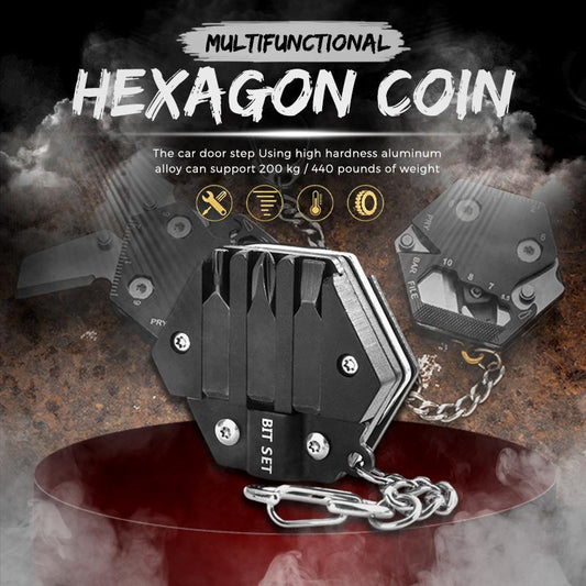 Multifunctional Hexagon Coin Pocket Knife Tool - My Store